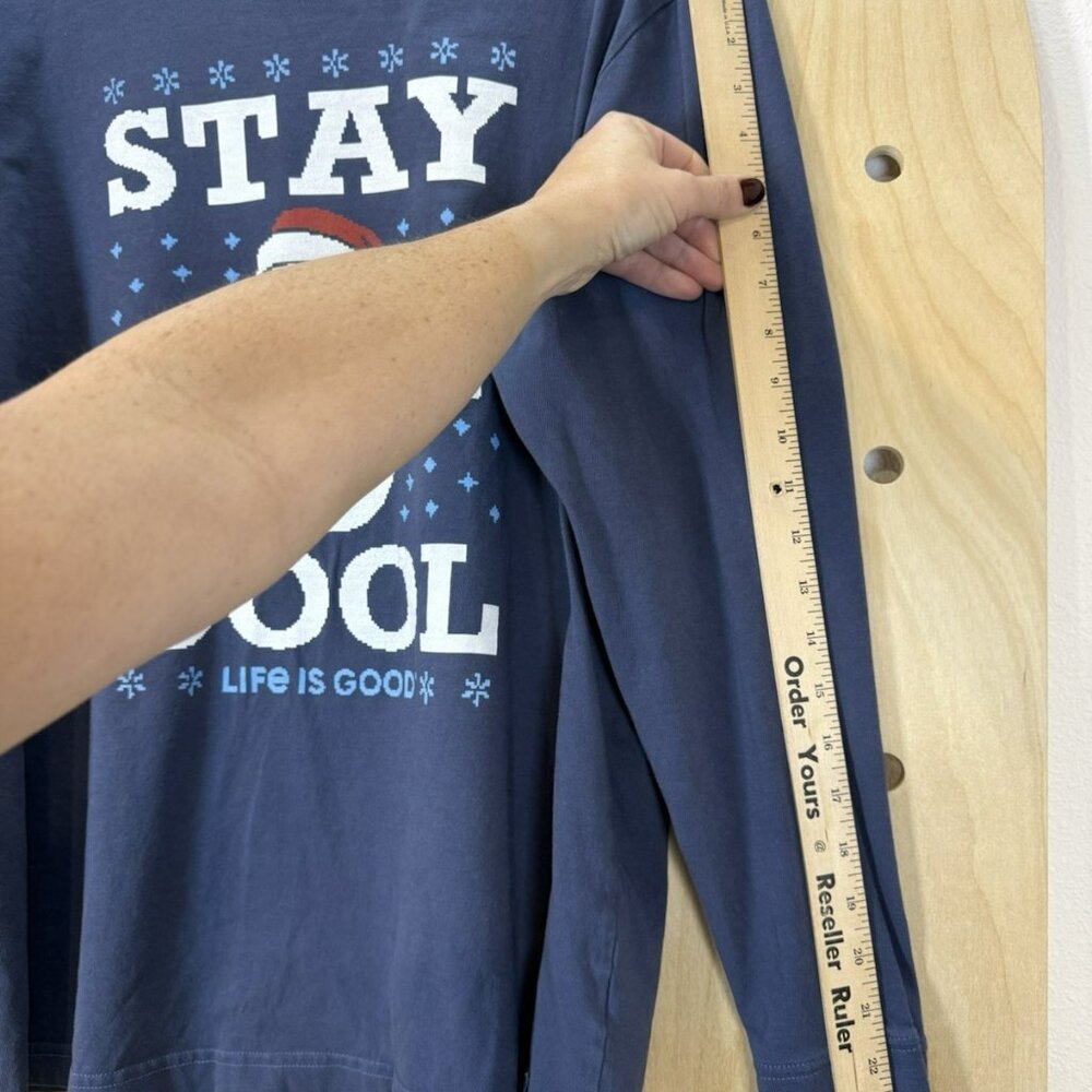 Life is Good Mens L Navy Crusher Holiday Beer Stay Cool Long Sleeve Shirt - Picture 8 of 13